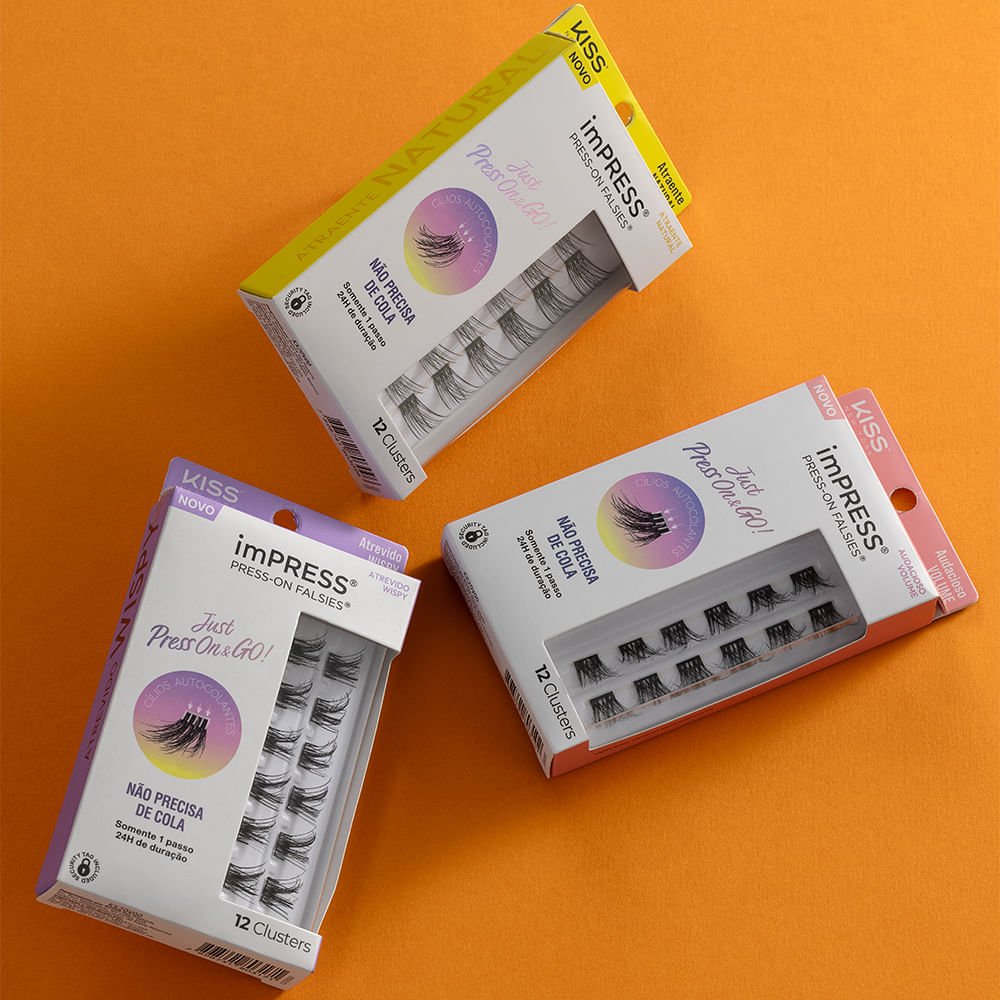 Cílios Postiços imPRESS Mini KIT Irreal Wispy - Kiss New York Preto 4