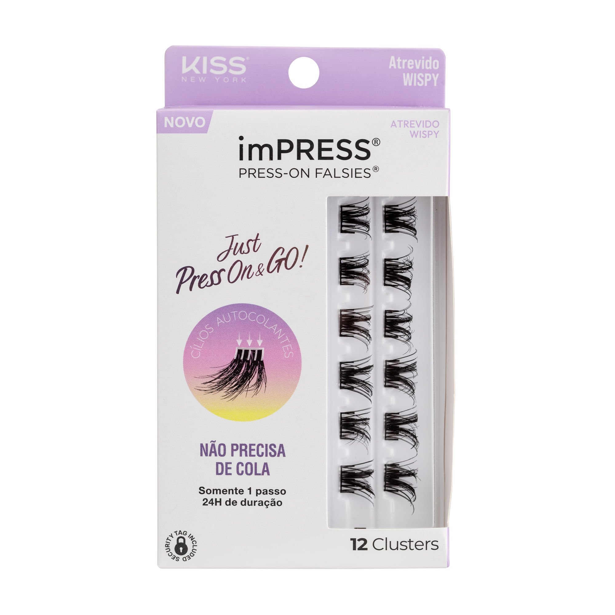 Cílios Postiços imPRESS Mini REFIL Atrevido Wispy - Kiss New York Preto 1