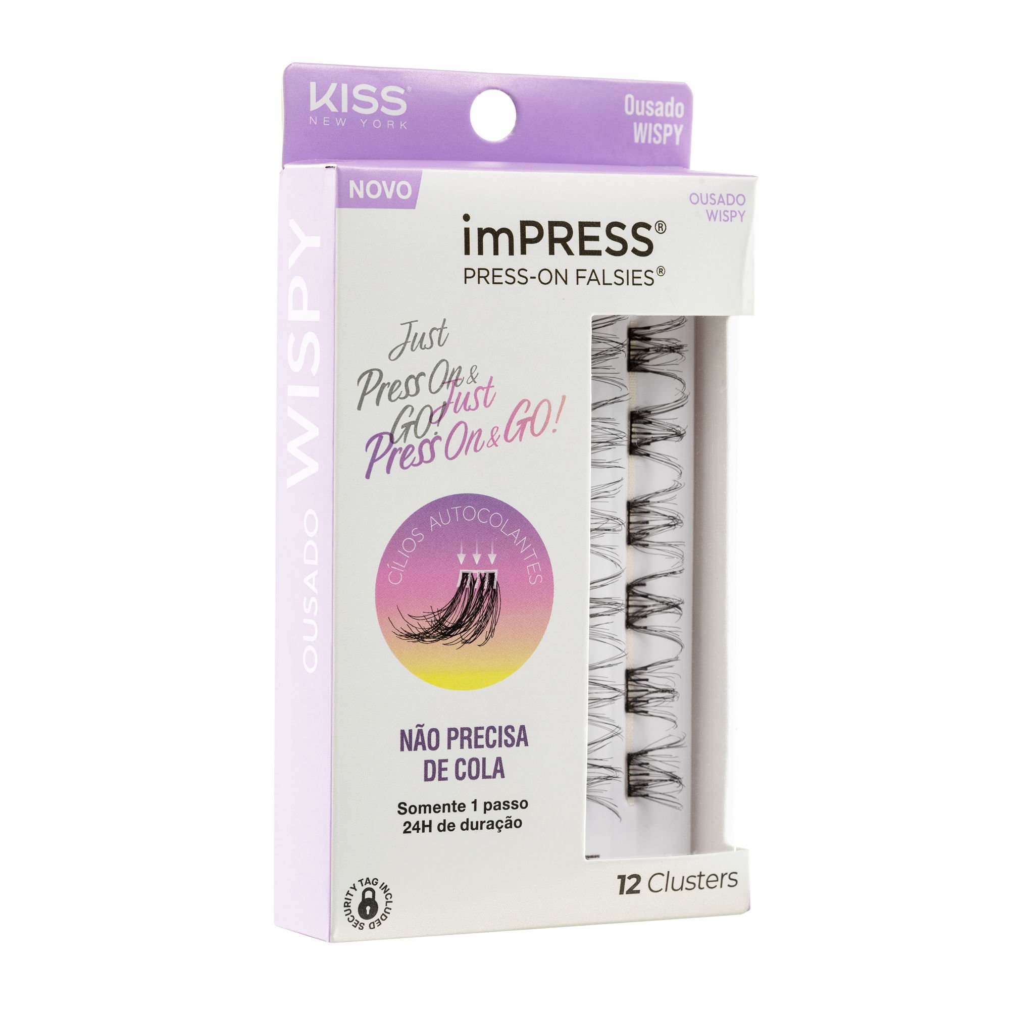Cílios Postiços imPRESS Mini REFIL Ousado Wispy - Kiss New York Preto 2