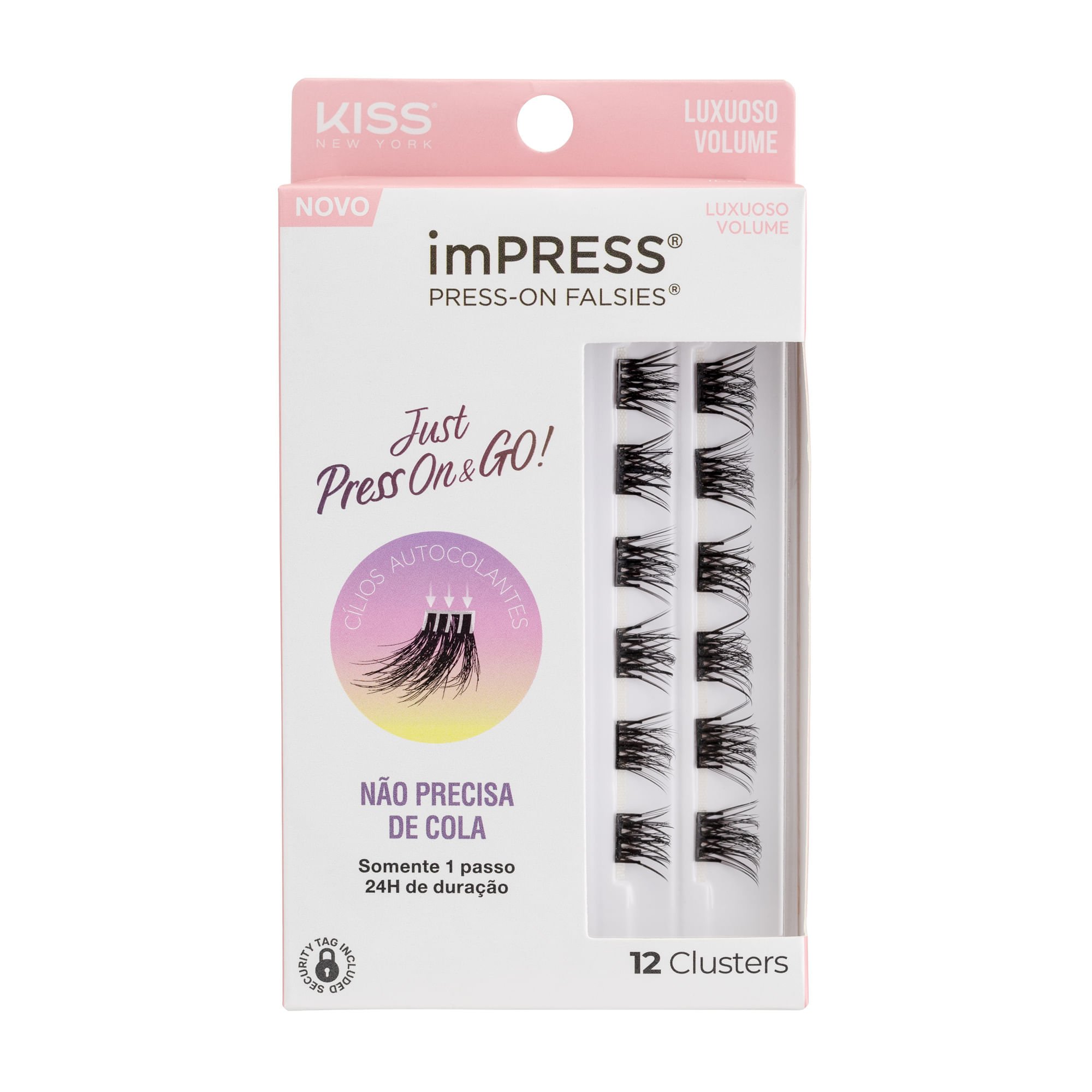 Cílios Postiços imPRESS Mini REFIL Luxuoso Volume - Kiss New York Preto 1