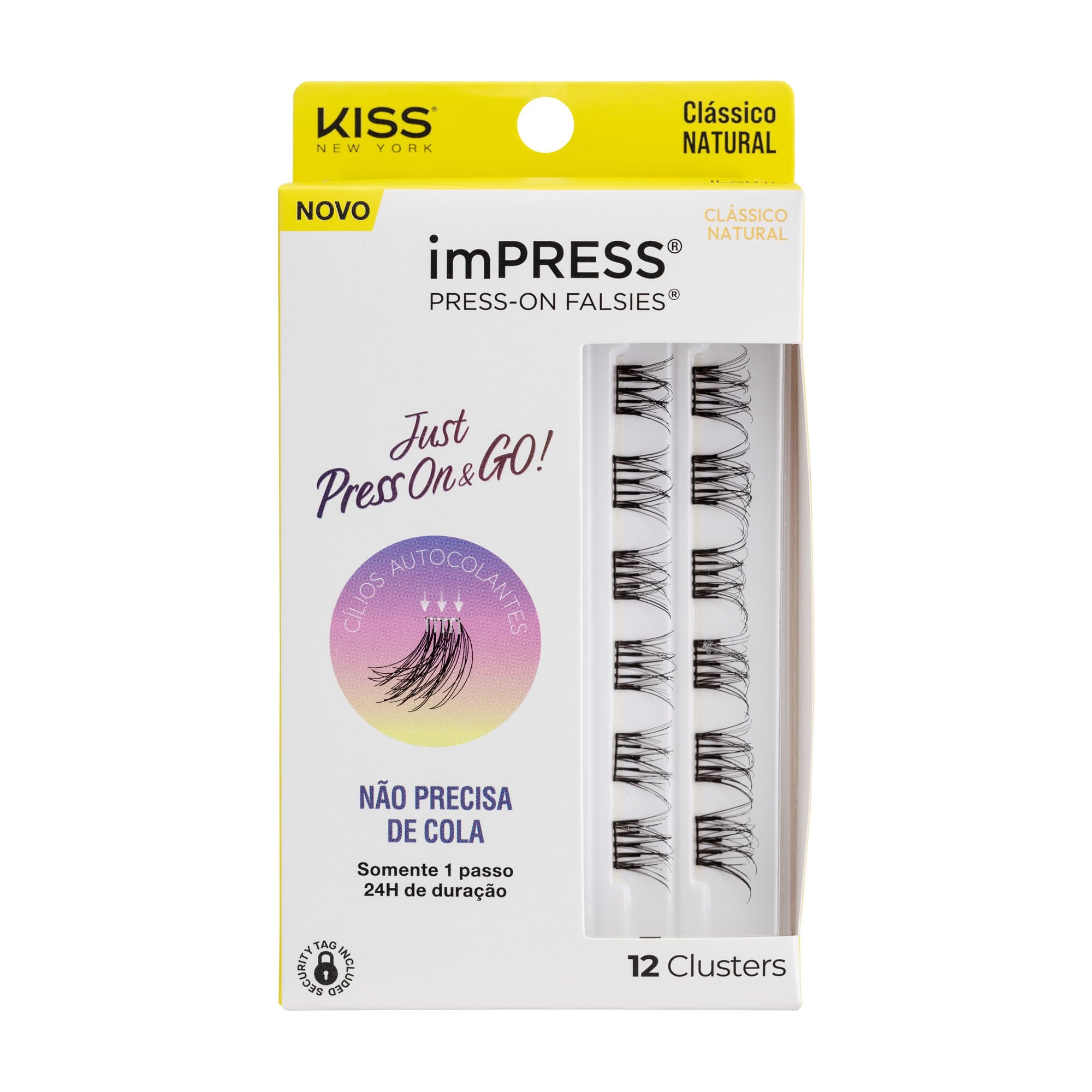 Cílios Postiços imPRESS Mini REFIL Clássico Natural - Kiss New York Preto 1