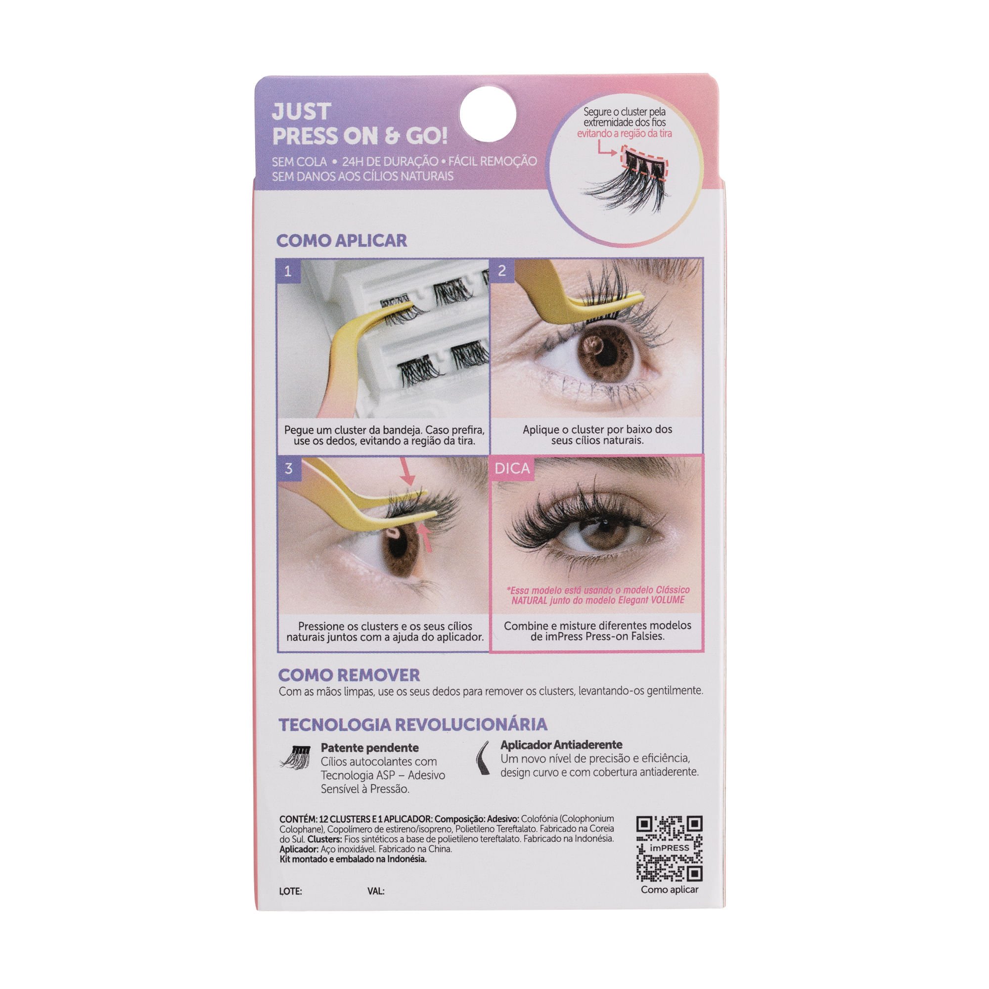 Cílios Postiços imPRESS Mini KIT Refinado Volume - Kiss New York ÚNICO 4