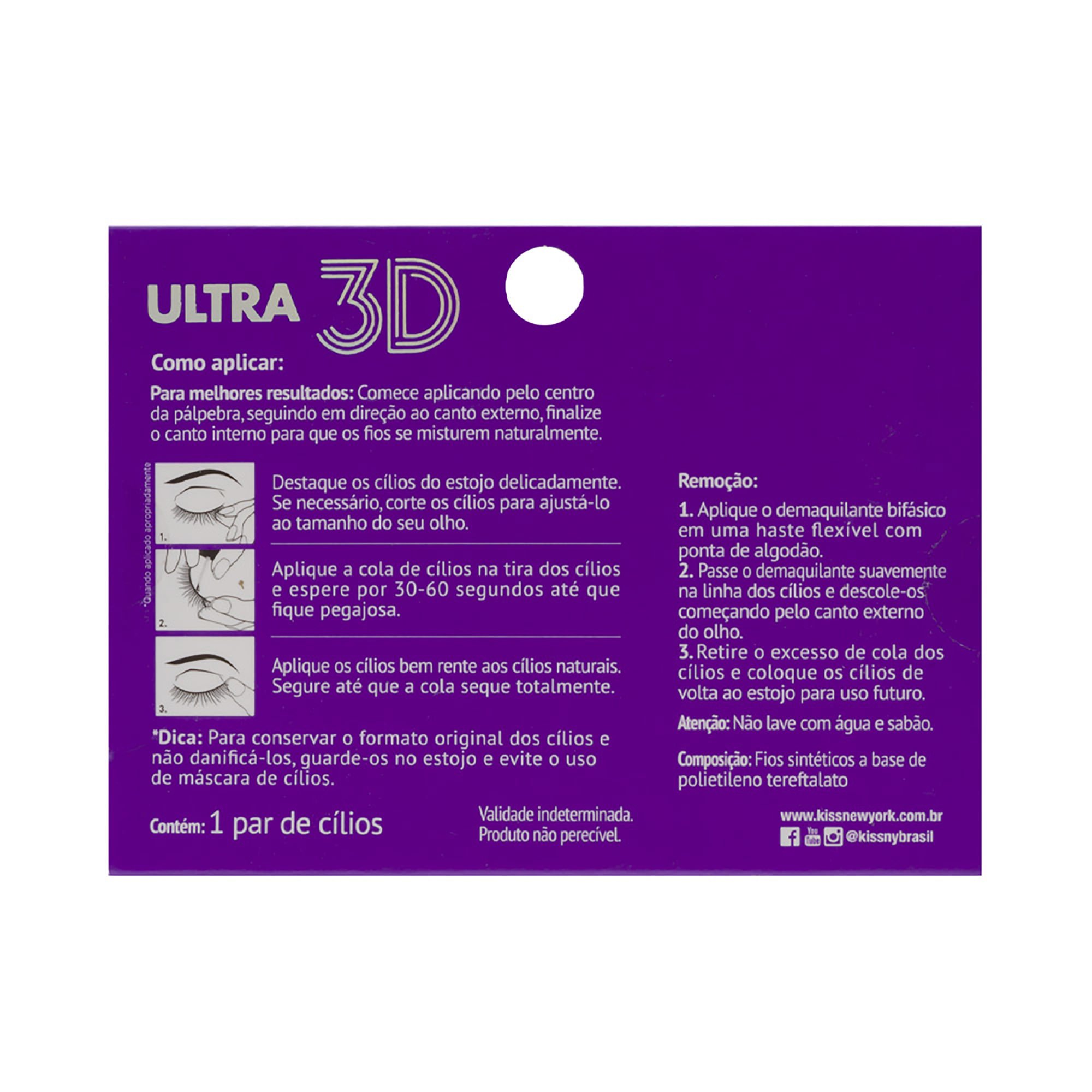 Cílios Postiços 3D Collection i-Envy Ultra 145 - Kiss New York ÚNICO 5