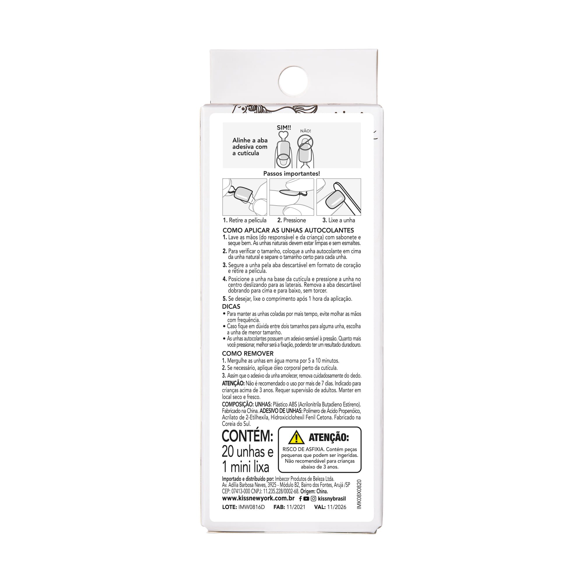 Unha Postiça imPress Mini Infantil Hokey Pokey - Kiss New York Multicores 6