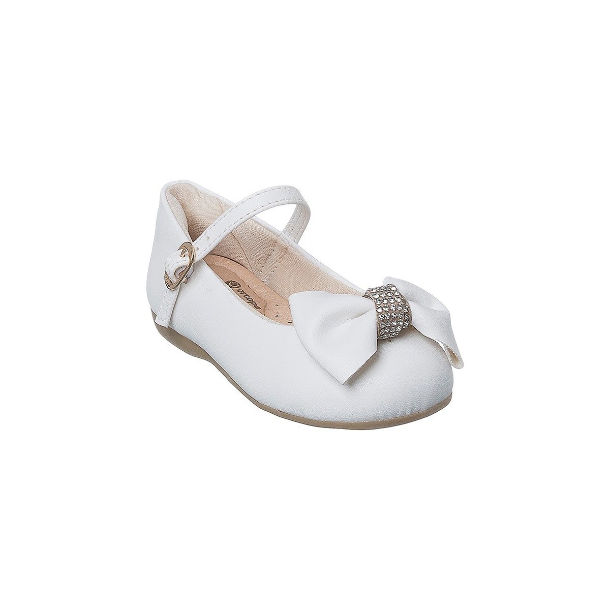 Sapatilha Infantil Ortopé Fofura Laço com Strass Branca Branco 1