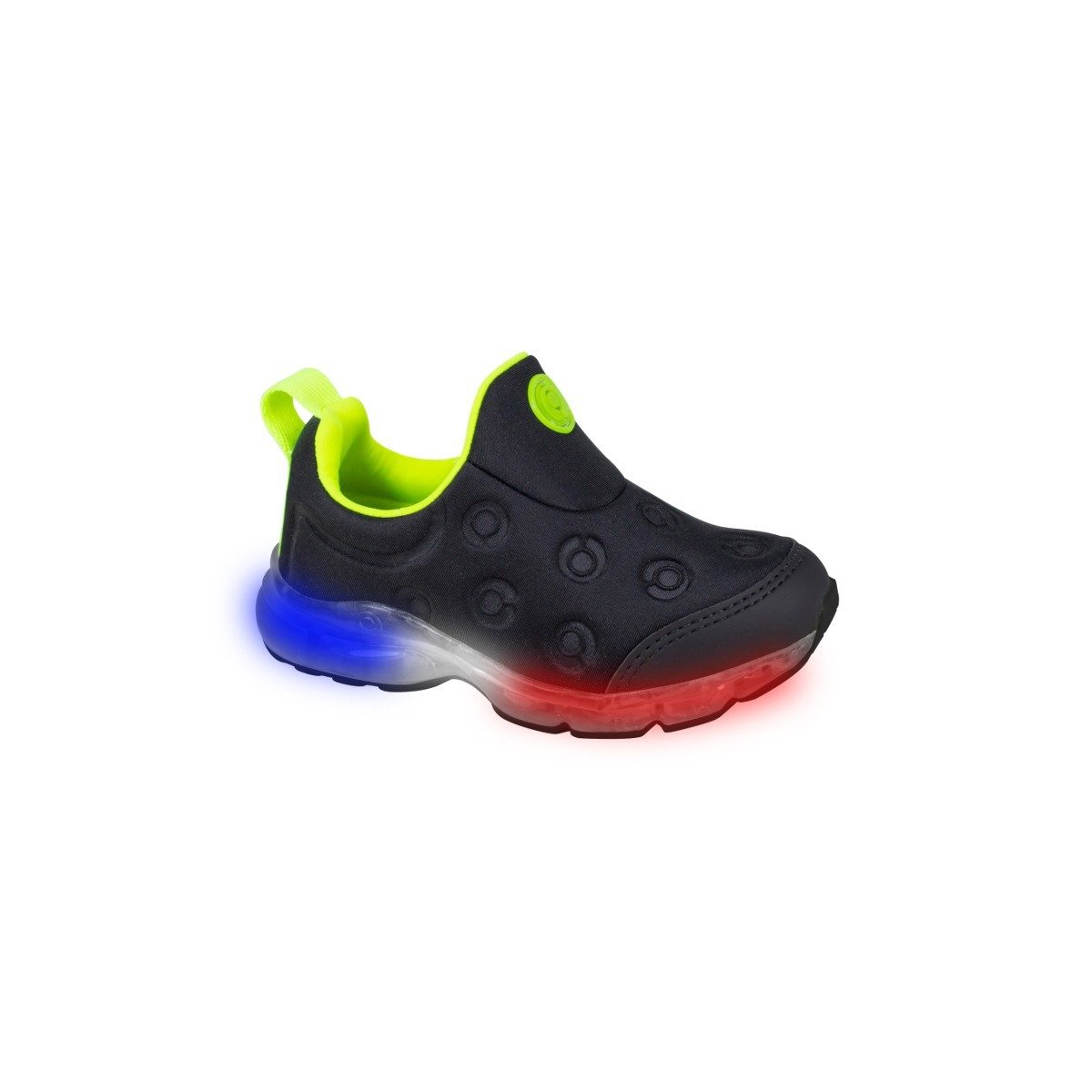Tênis de Led Infantil Masculino Ortopé Power Light Calce Fácil Preto Amarelo Preto/Amarelo 1