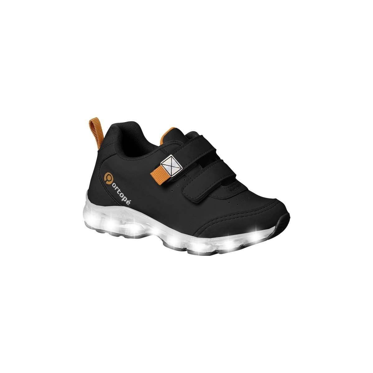 Tênis Infantil Masculino Ortopé Power Light Fecho Duplo Preto Laranja Preto/Laranja 1
