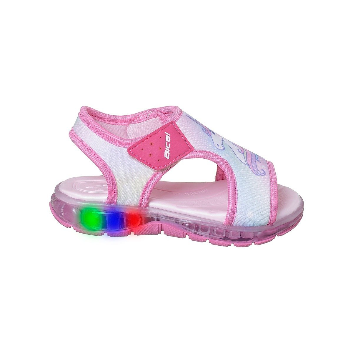 Sandália Infantil Feminina Bical Flash Unicornio Rosa Rosa 1
