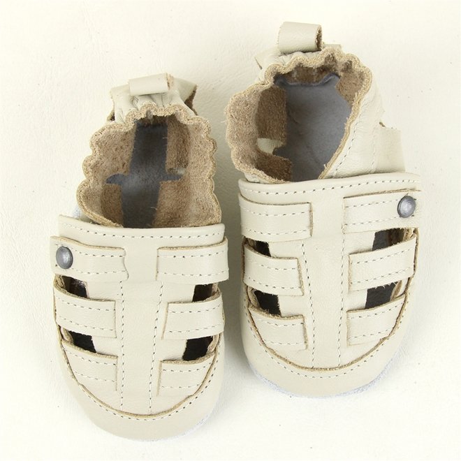 Sapatinho Babo Uabu Franciscana Bebê Marfim Branco 3
