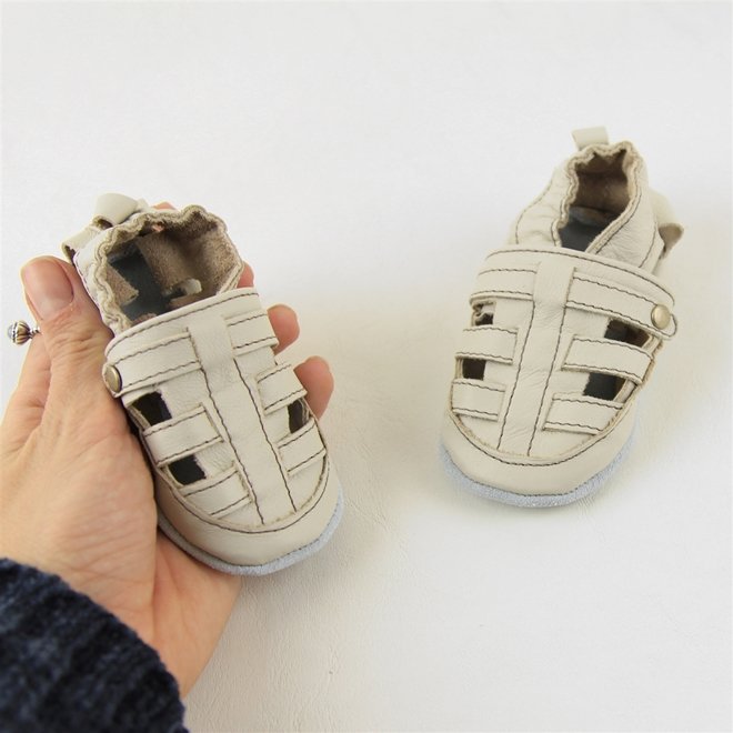 Sapatinho Babo Uabu Franciscana Bebê Marfim Branco 5