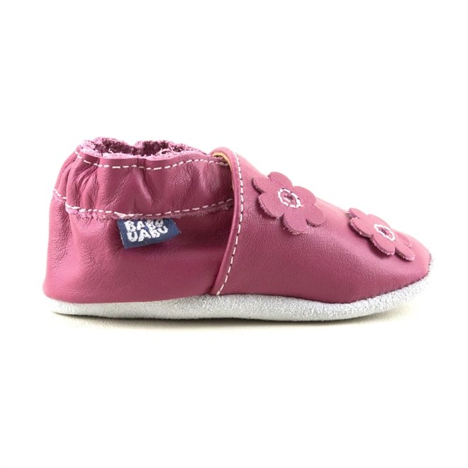 Sapatinho Babo Uabu Bebê Flor Rosa Escuro Rosa 2