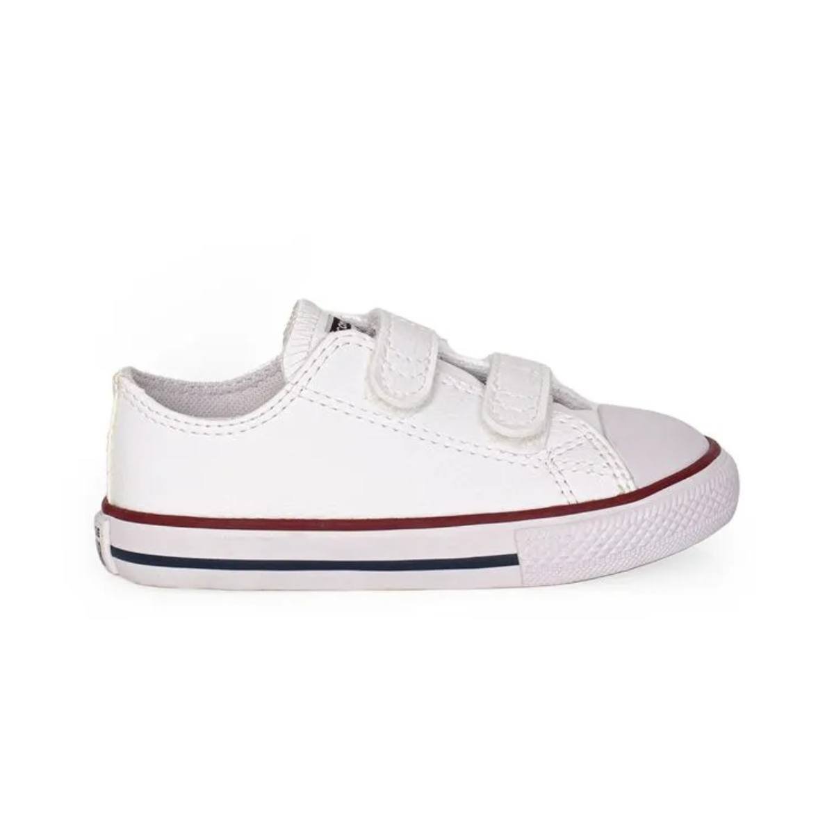 Tênis All Star Infantil Couro e Velcro Branco Converse Branco