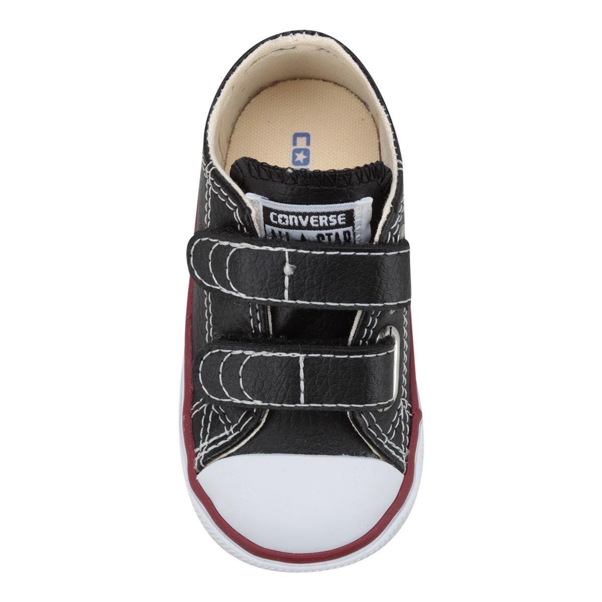 Tênis All Star Infantil Couro e Velcro Preto Converse Preto 2