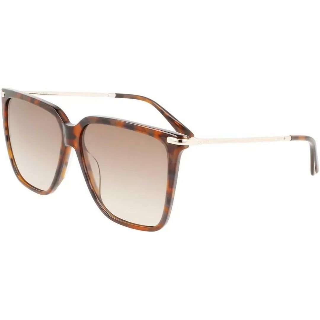 Óculos de Sol Calvin Klein ref 22531S acetato fechado com metal quadrado Marrom 2