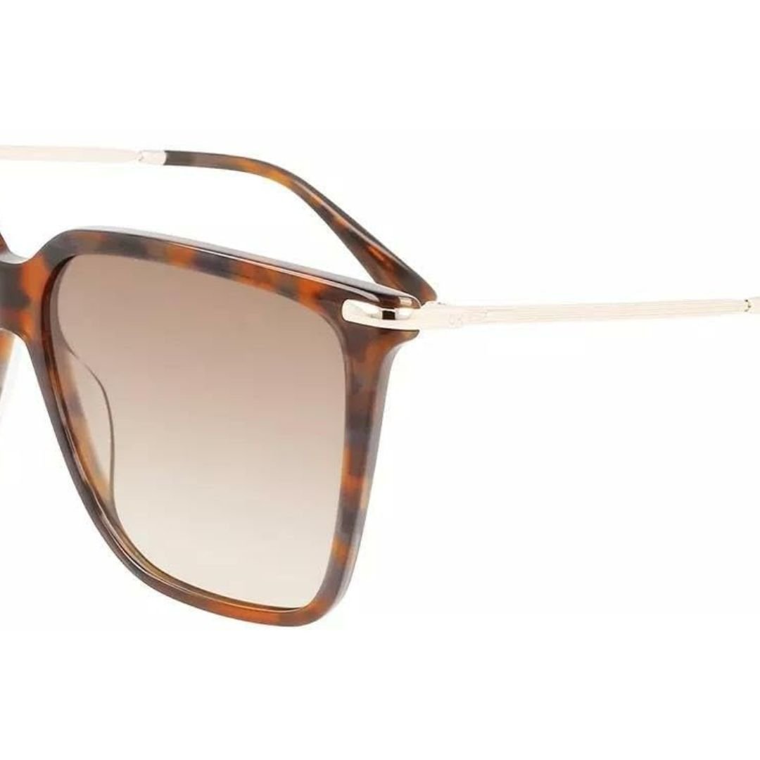 Óculos de Sol Calvin Klein ref 22531S acetato fechado com metal quadrado Marrom 3
