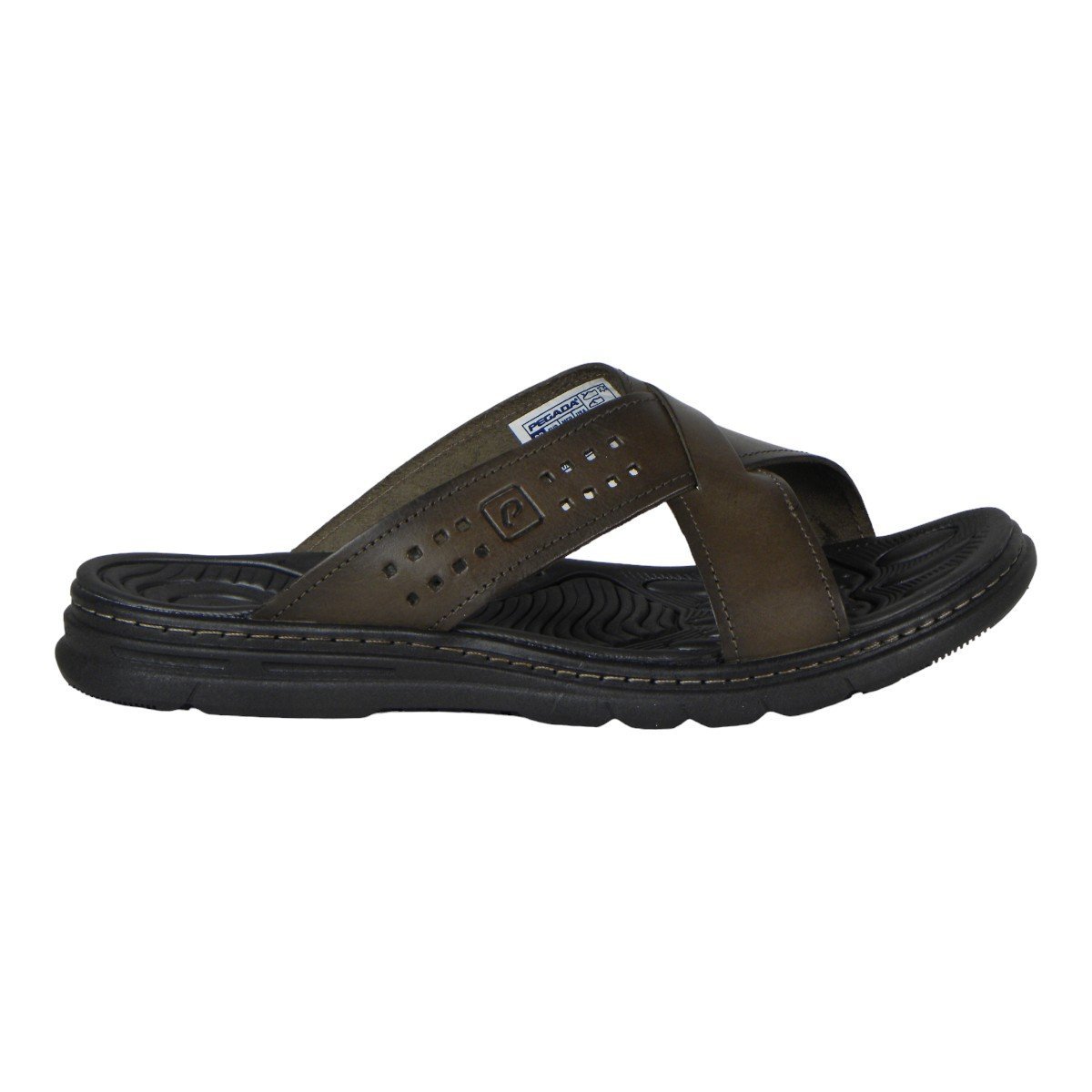 Sandália Slide Masculina Pegada Conforto Marrom 1