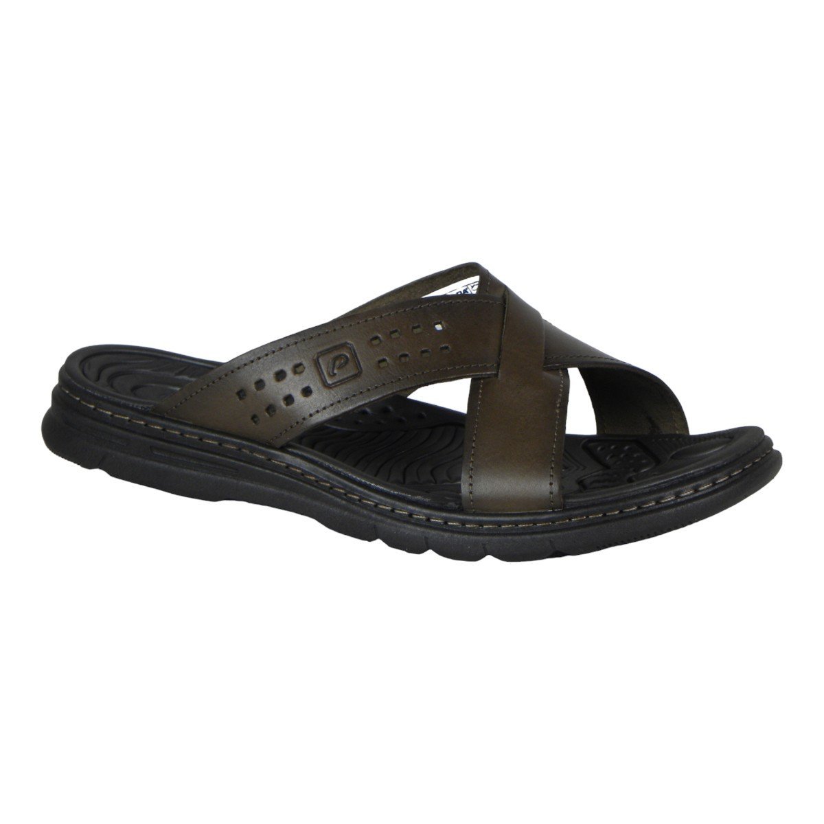 Sandália Slide Masculina Pegada Conforto Marrom 2