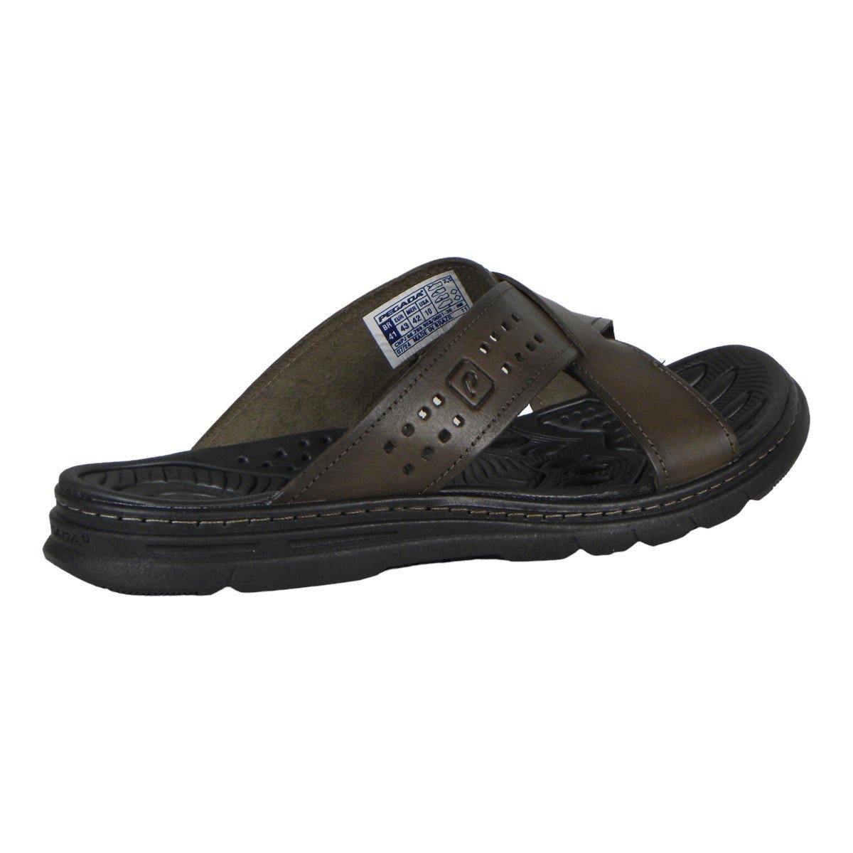 Sandália Slide Masculina Pegada Conforto Marrom 4