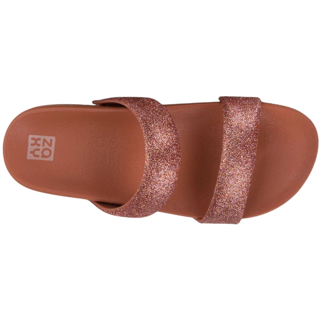 Sandália Papete Feminina Zaxy Bestie Glitter Metalizada Rose Glitter 3