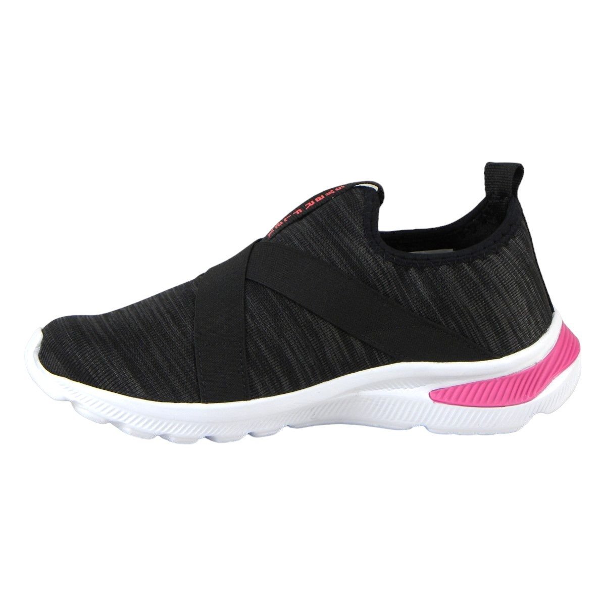 Tênis Casual Feminino Slip On Star Flex Preto/Pink 3