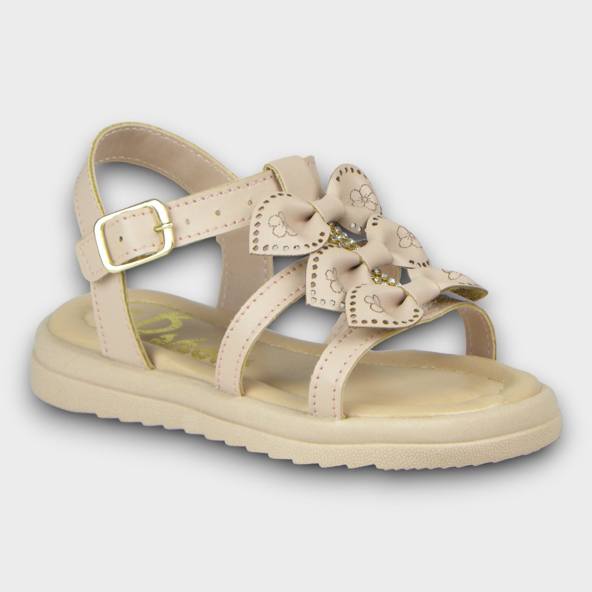 Sandália Infantil Menina Art Calce Lacinhos Nude 2