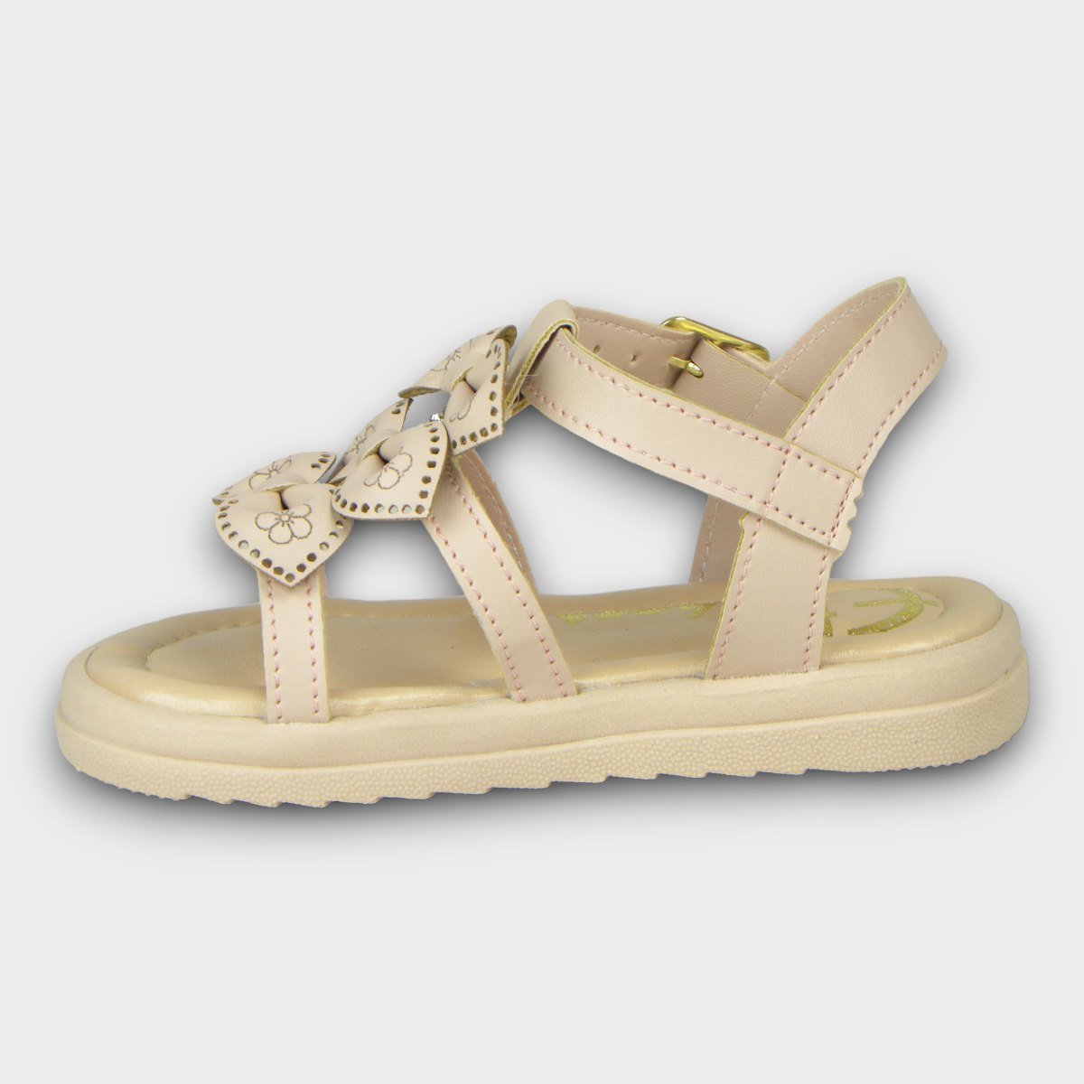 Sandália Infantil Menina Art Calce Lacinhos Nude 3
