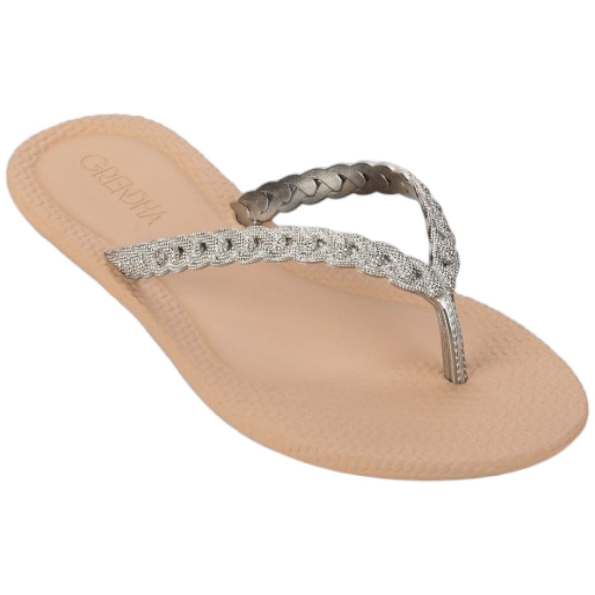 Chinelo Rasteirinha Feminina Grendha Todo Dia Glam Prata 3