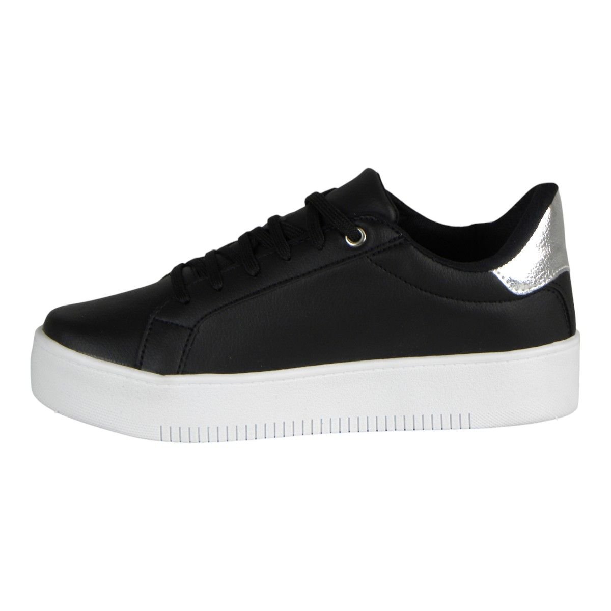 Tênis Casual Feminino Flatform Conforto Estilo Preto 3