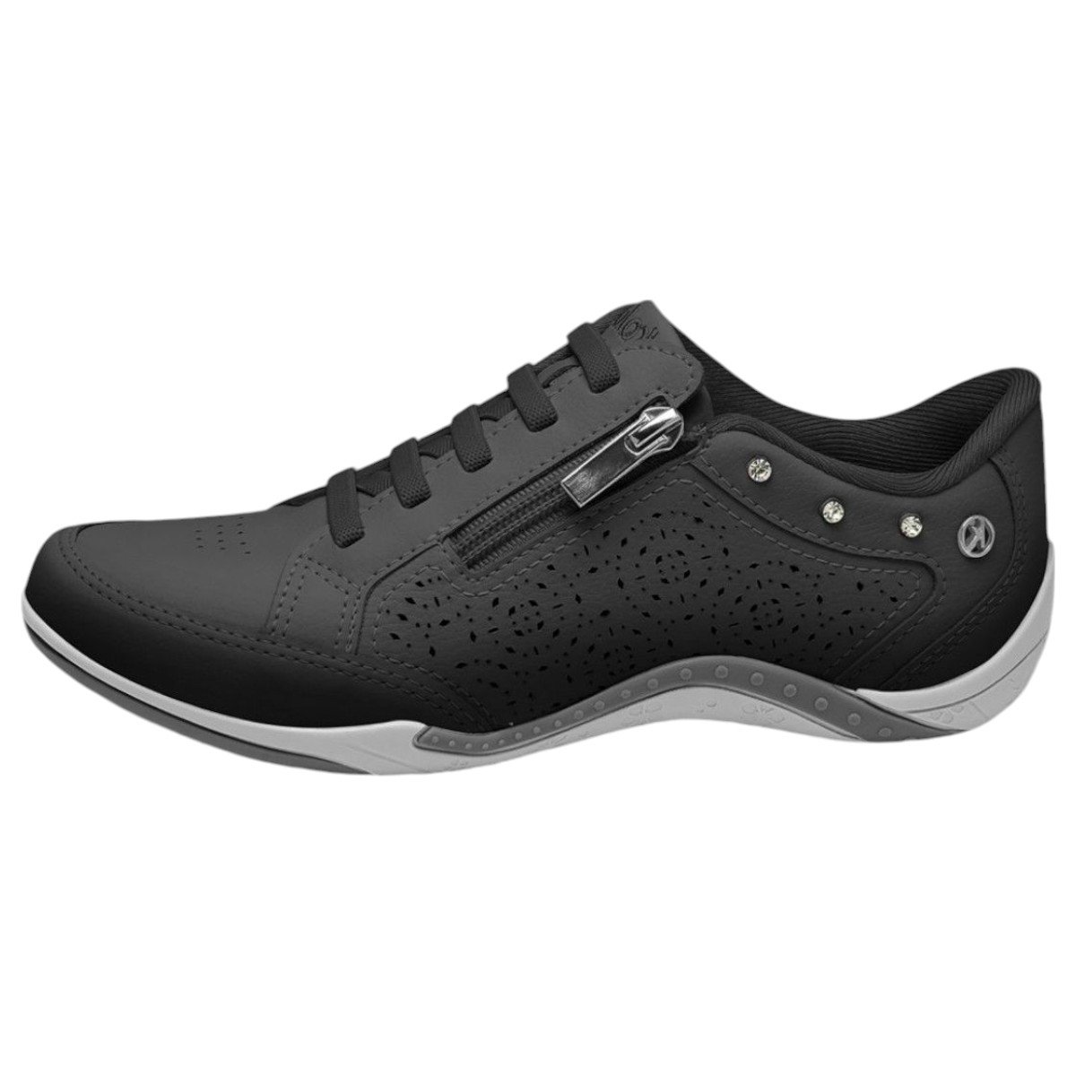 Tênis Casual Feminino Kolosh Calce Fácil Preto 2