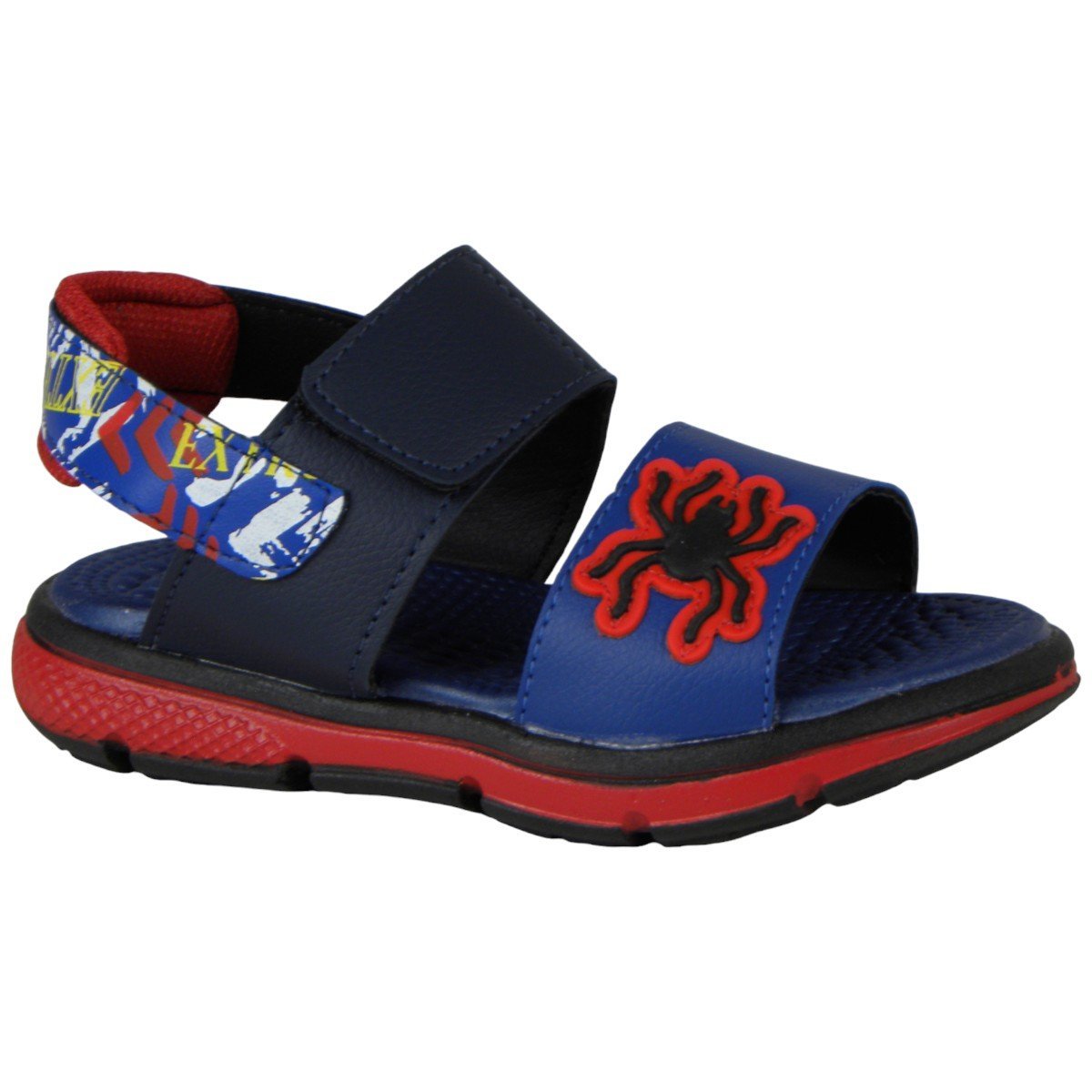 Papete Sandália Infantil Menino Aranha Mega Confortável Leve Azul 2