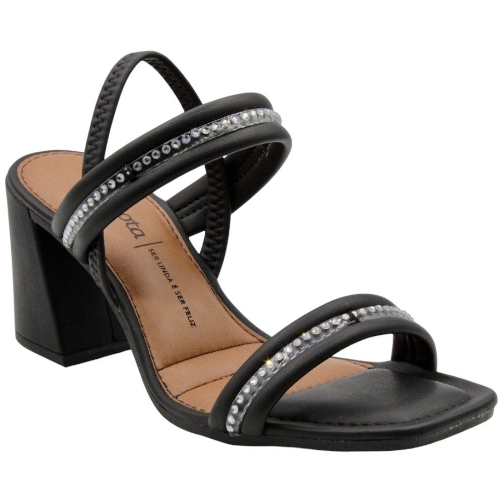 Sandália Dakota Feminina Salto Alto Bloco Preto 2