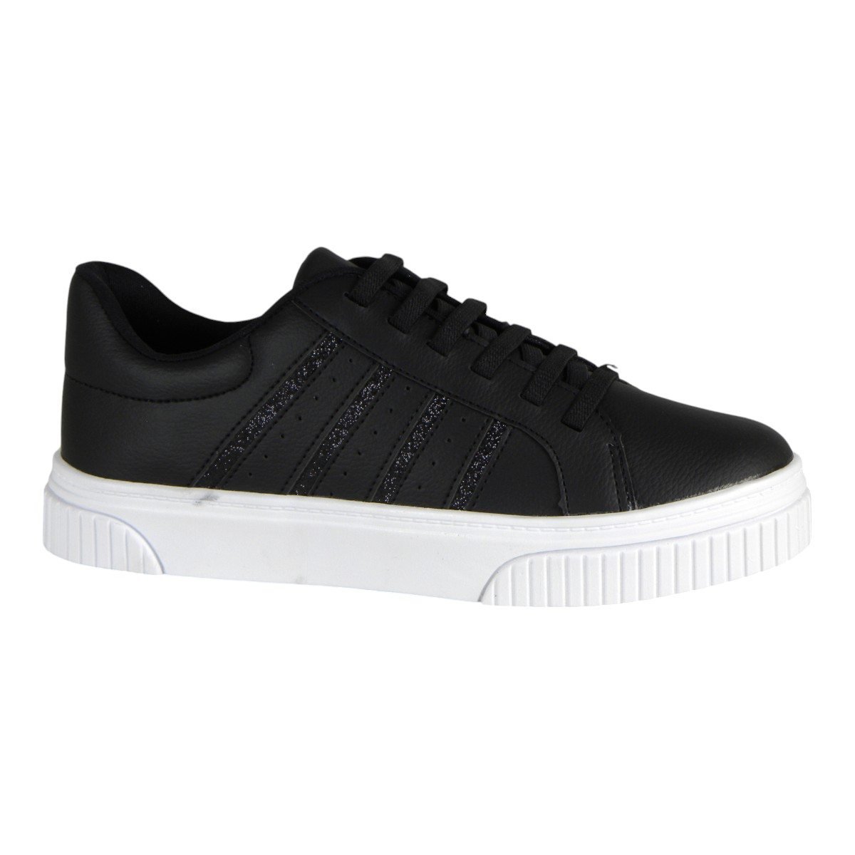 Tênis Casual Feminino Calce Fácil Confortável Preto 2