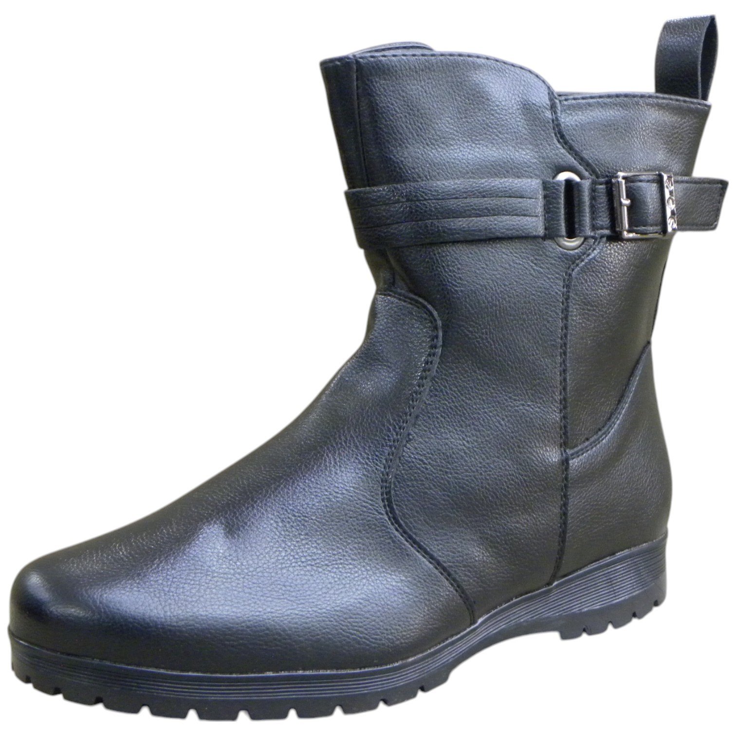 Bota Casual Feminina Mooncity Cano Curto Tratorada C Fivela Preto 3