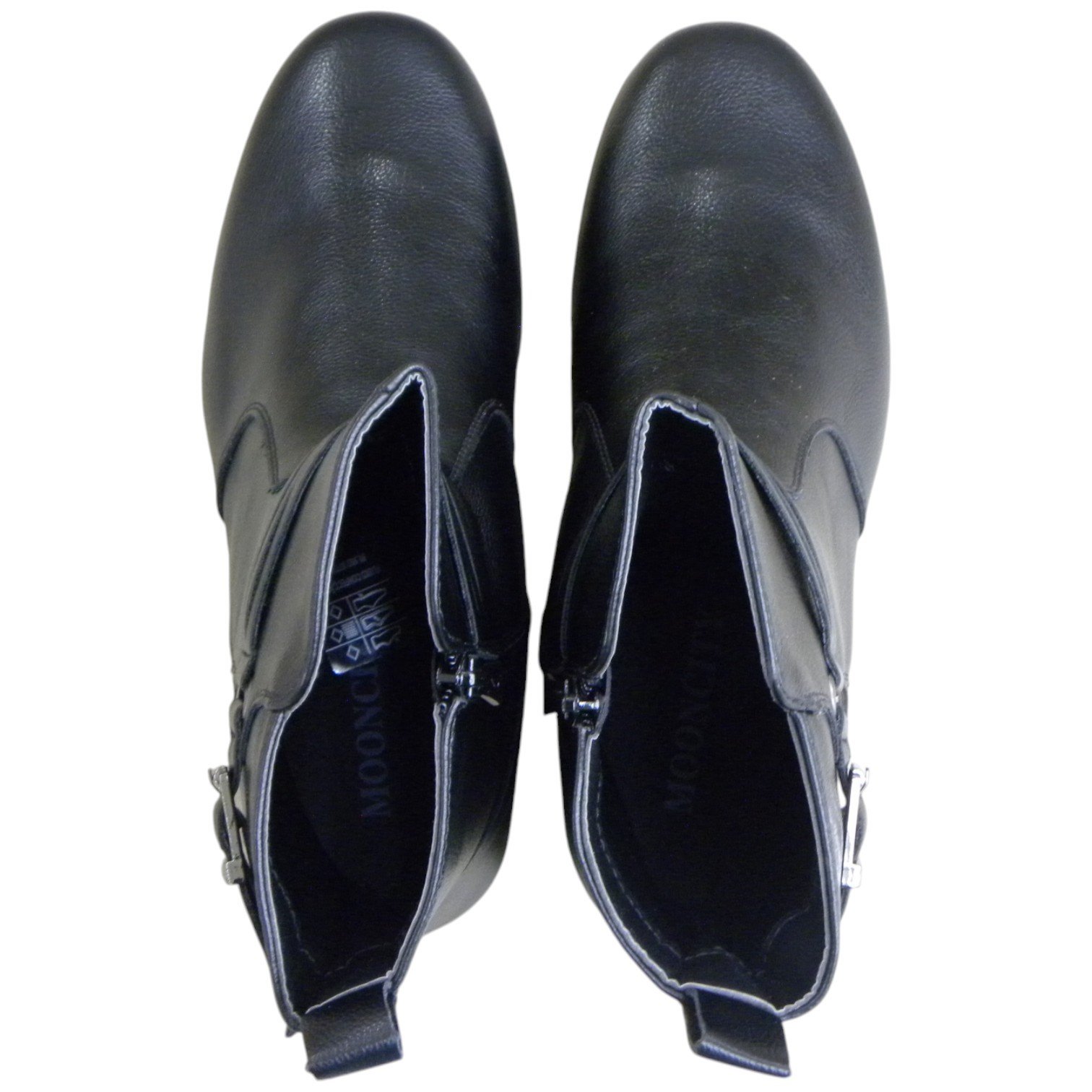 Bota Casual Feminina Mooncity Cano Curto Tratorada C Fivela Preto 4
