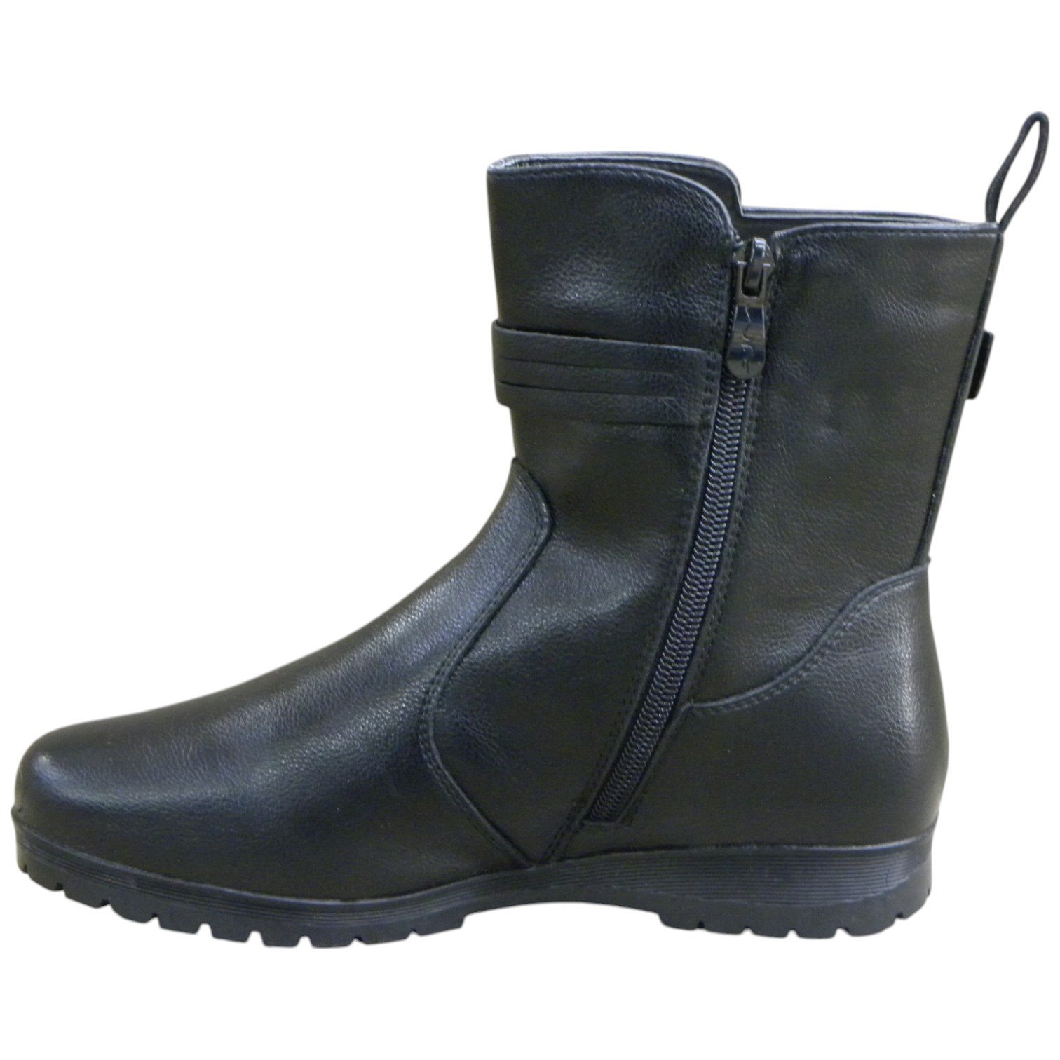 Bota Casual Feminina Mooncity Cano Curto Tratorada C Fivela Preto 5