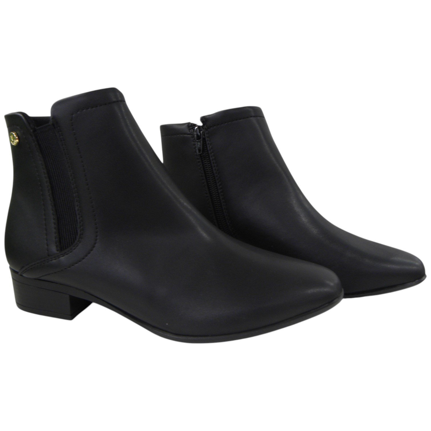 Bota Casual Feminina Cano Curto Via Uno Auto Ajustável Leve Preto 2