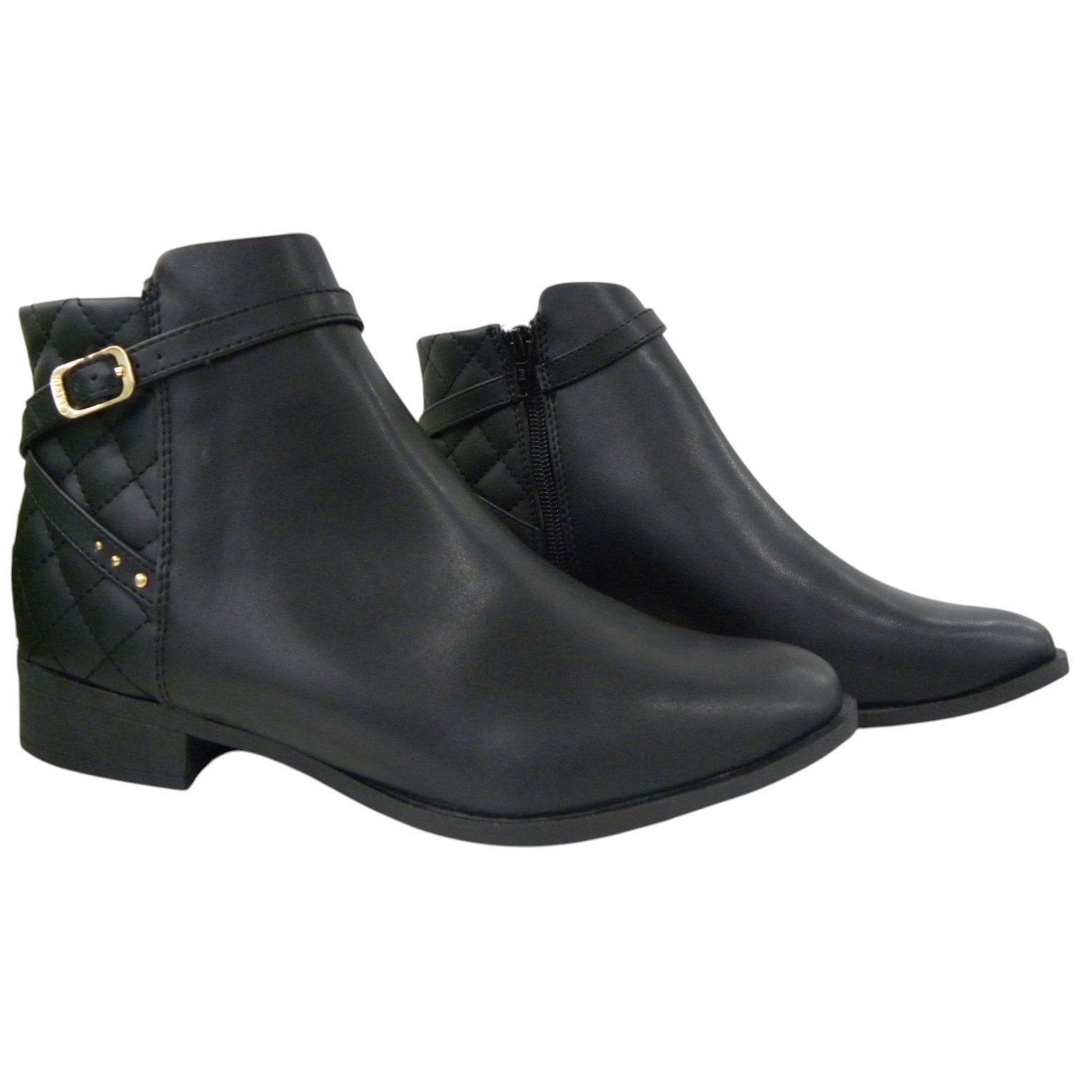 Calçados Bota Coturno Via Uno CamurÃ§a Preta Bota Cano Curto