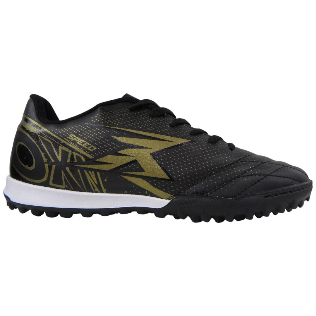 Chuteira Society Adulto Futebol Grama Sintética Oxn Speed 5 Preto 1