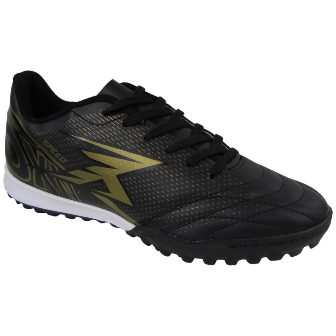 Chuteira Society Adulto Futebol Grama Sintética Oxn Speed 5 Preto 2