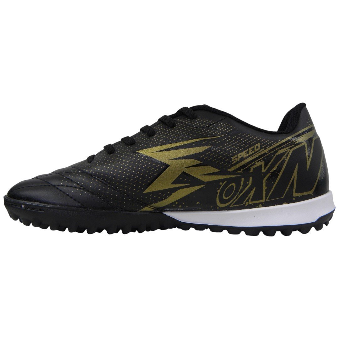 Chuteira Society Adulto Futebol Grama Sintética Oxn Speed 5 Preto 3
