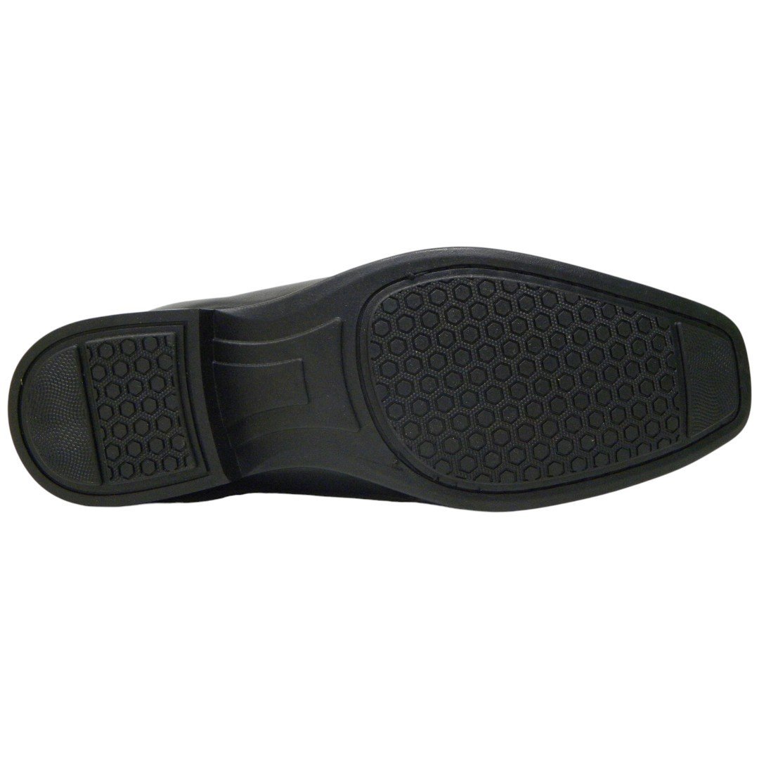 Sapato Social Masculino Sem Cadarço Bico Quadrado Couro 601 Preto 4