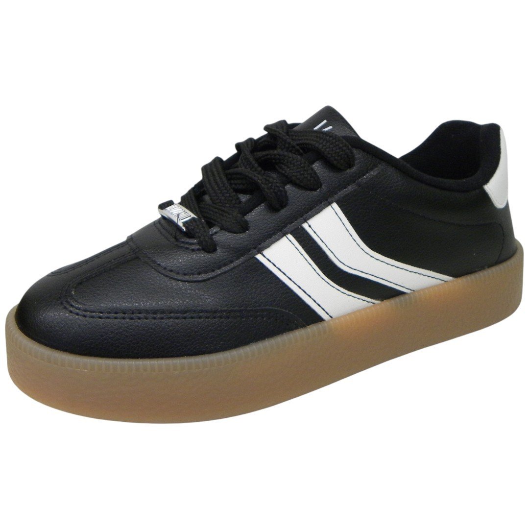 Tênis Casual Feminino Vizzano Gum Sole Confortável Tendência Preto/Branco 3