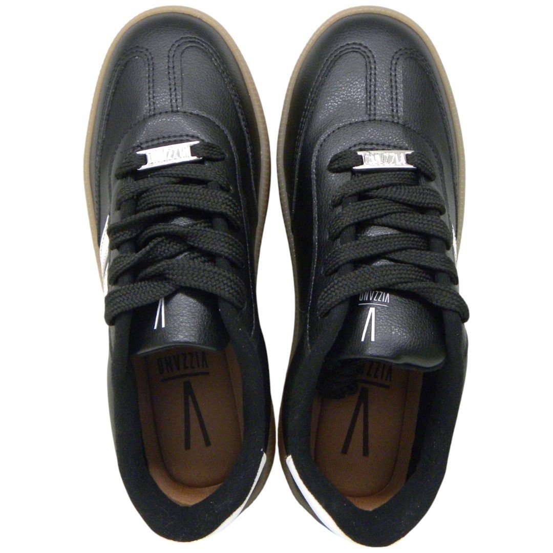 Tênis Casual Feminino Vizzano Gum Sole Confortável Tendência Preto/Branco 4