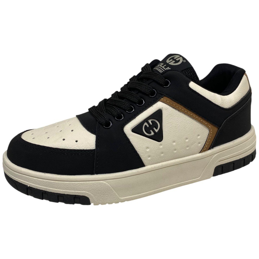 Tênis Casual Skate Masculino Ollie Volt 2 Confortável Leve Bege/Preto 3