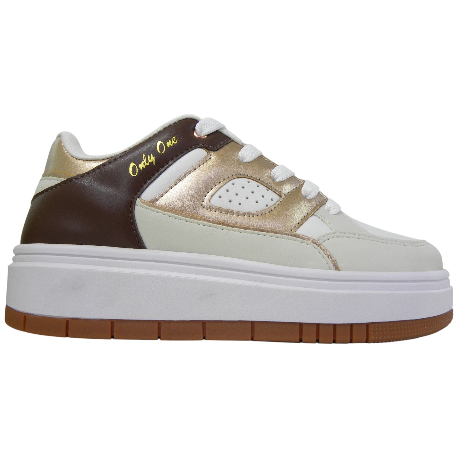Cor Off White/Marrom/Dourado