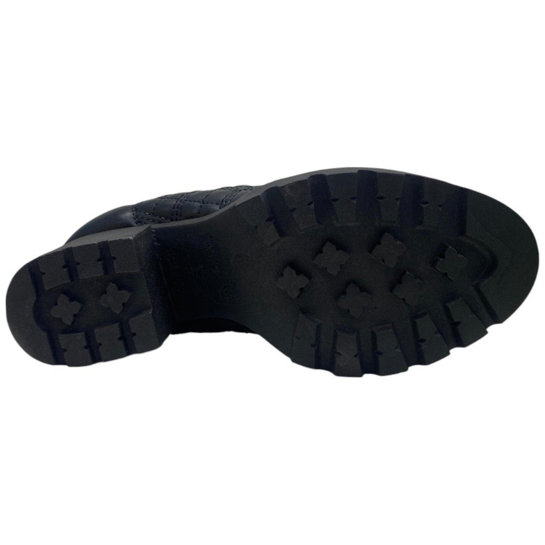 Bota Casual Feminina Via Uno Coturno Salto Alto Tratorada Preto 5