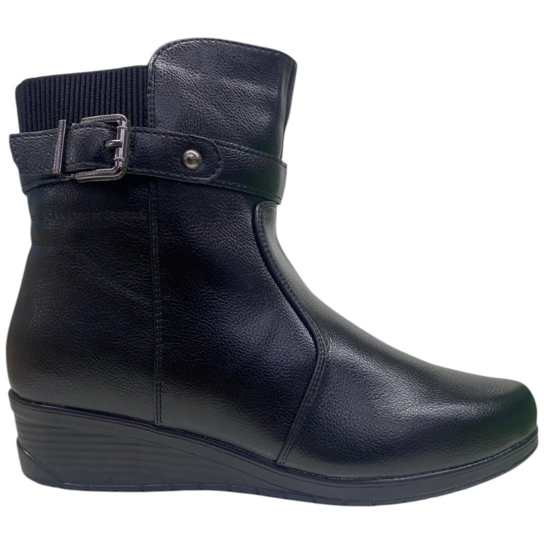 Bota Casual Feminina Mooncity Anabela Cano Curto Confortável