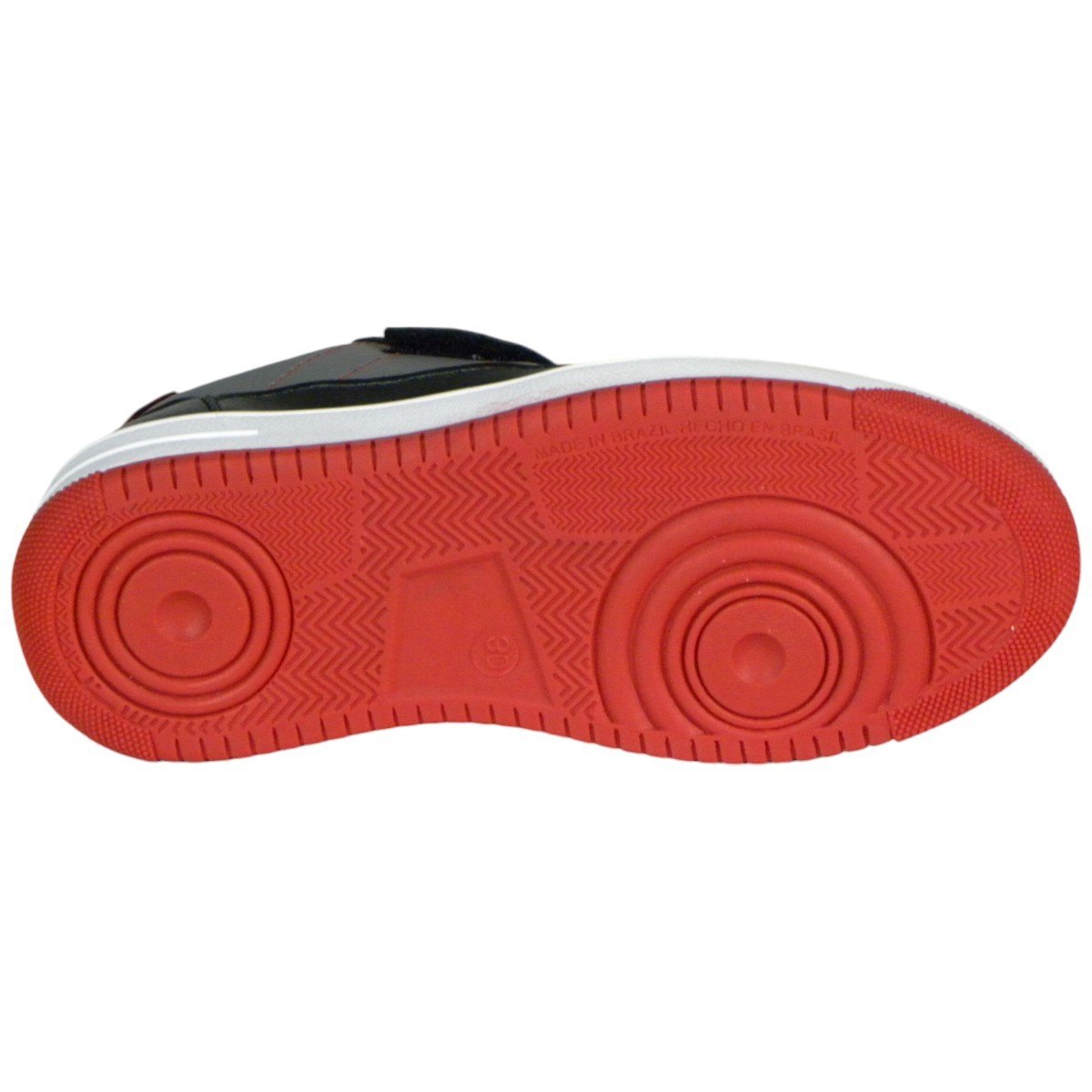 Tênis Casual Infantil Menino Calce Fácil Com Velcro Conforto Preto/Cinza/Vermelho 5