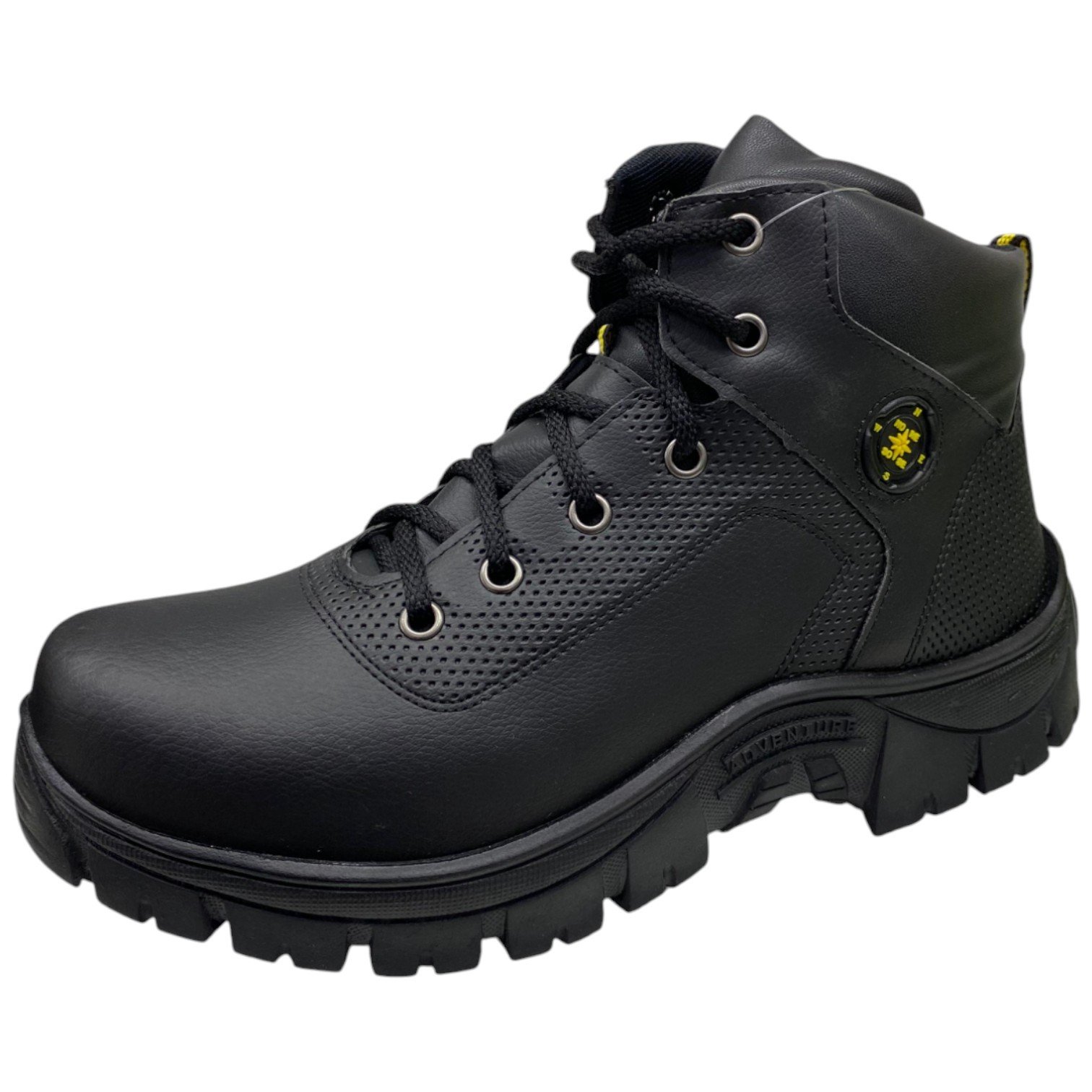 Bota Casual Masculina Adventure Tratorada Cano Alto Trekking Preto 5