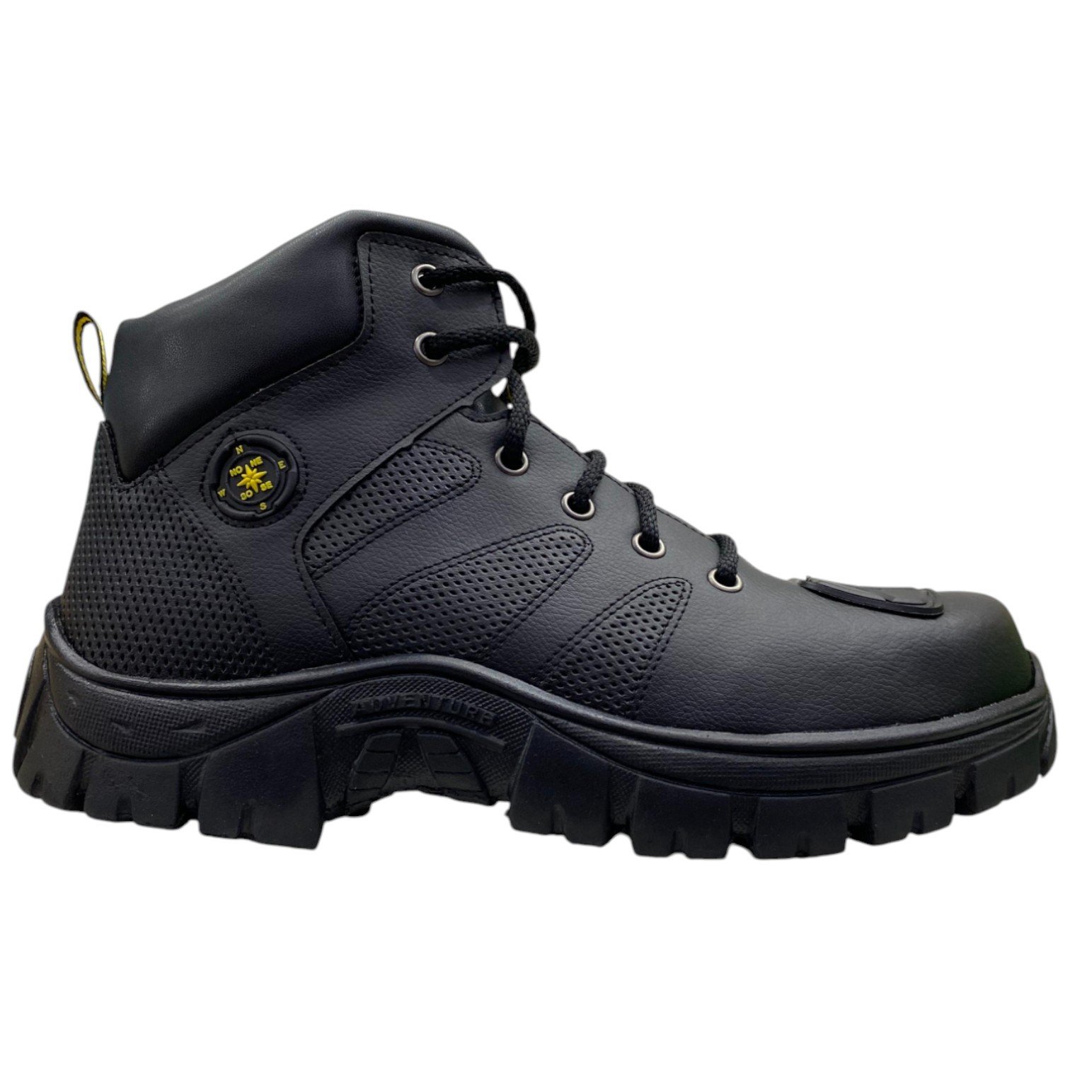 Bota Masculina Casual Adventure Tratorada Cano Alto Conforto Preto 1